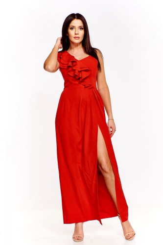 sukienka maxi z falbaną