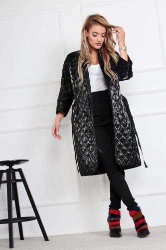 szlafrokowy płaszcz z rękawem 3/4