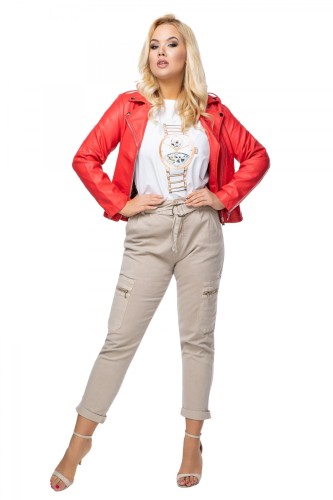 klasyczna kurtka ramoneska z ekoskóry