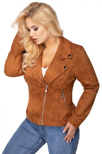 kurtka ramoneska z imitacji zamszu